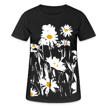 DAISIES - Women's Breathable T-Shirt - black - Front - AI Model Female 172 light (172cm)
