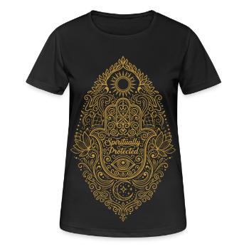 Spirituality Spiritually Protected Lotus Flower - Women's Breathable T-Shirt - black - Front - AI Model Female 172 light (172cm)