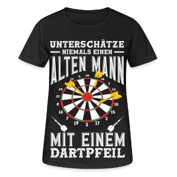 Lustige Darts Sprüche Darts Geschenke - Frauen T-Shirt atmungsaktiv - Schwarz - Vorne - AI Model Female 172 light (172cm)