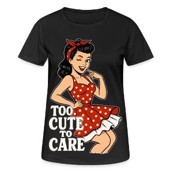 Trop mignonne pour s’en soucier – Pin-up coquine rétro - T-shirt respirant Femme - noir - Devant - AI Model Female 172 light (172cm)