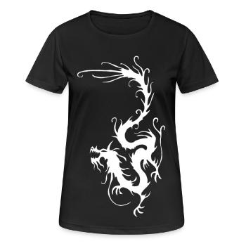 Dragon de fumée blanche - T-shirt respirant Femme - noir - Devant - AI Model Female 172 light (172cm)