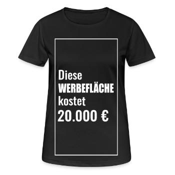 Humorvolle Werbeflächenmotive mit Geldpreis - Frauen T-Shirt atmungsaktiv - Schwarz - Vorne - AI Model Female 172 light (172cm)