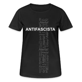 Alert! Antifascista! - Word art - Women's Breathable T-Shirt - black - Front - AI Model Female 172 light (172cm)