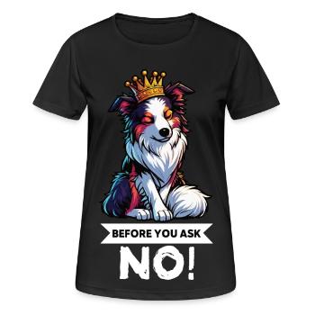 Avant de demander aux Australian Shepherds Aussie Aussies - T-shirt respirant Femme - noir - Devant - AI Model Female 172 light (172cm)