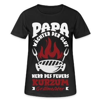 Papa Wächter Der Glut Herr Des Feuers - Frauen T-Shirt atmungsaktiv - Schwarz - Vorne - AI Model Female 172 light (172cm)