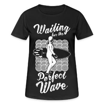 En attendant une vague parfaite - T-shirt respirant Femme - noir - Devant - AI Model Female 172 light (172cm)