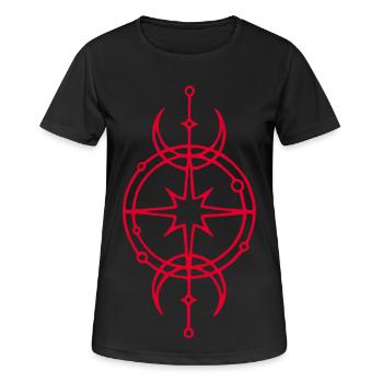 Symbole rouge de protection et de chance - T-shirt respirant Femme - noir - Devant - AI Model Female 172 light (172cm)