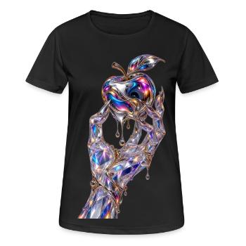Metallic Crystal Apple Hand - Women's Breathable T-Shirt - black - Front - AI Model Female 172 light (172cm)
