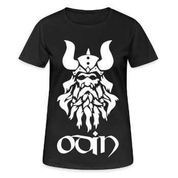 Dieu nordique Odin (blanc) - T-shirt respirant Femme - noir - Devant - AI Model Female 172 light (172cm)