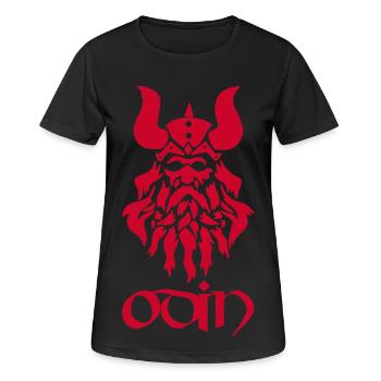 Dieu nordique Odin (rouge) - T-shirt respirant Femme - noir - Devant - AI Model Female 172 light (172cm)