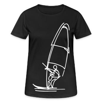 Windsurfing Sketch - Women's Breathable T-Shirt - black - Front - AI Model Female 172 light (172cm)