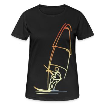 Windsurfer Sketch Vintage - Women's Breathable T-Shirt - black - Front - AI Model Female 172 light (172cm)