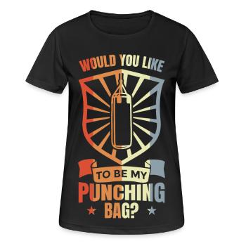Blague sur le sac de frappe - T-shirt respirant Femme - noir - Devant - AI Model Female 172 light (172cm)