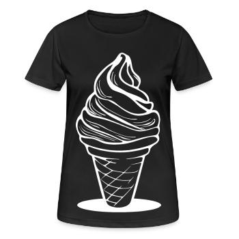 Croquis de cornet de crème glacée - T-shirt respirant Femme - noir - Devant - AI Model Female 172 light (172cm)