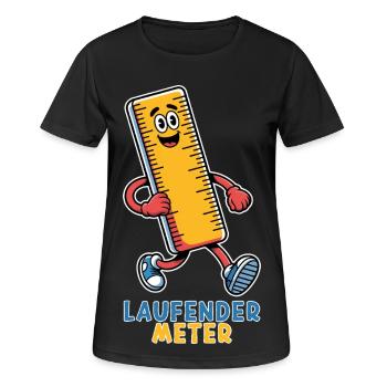 Running Meter Small Funny Dwarf Nickname - Women's Breathable T-Shirt - black - Front - AI Model Female 172 light (172cm)