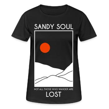 Déserts de sable / dunes de sable avec un soleil rouge - T-shirt respirant Femme - noir - Devant - AI Model Female 172 light (172cm)