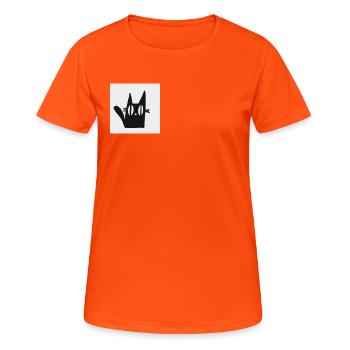 Mimi the Black Cat - Women's Breathable T-Shirt - neon orange - Front - AI Model Female 172 dark (172cm)