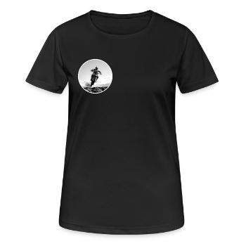 Logo motocross noir et blanc - Blanc - T-shirt respirant Femme - noir - Devant - AI Model Female 172 light (172cm)
