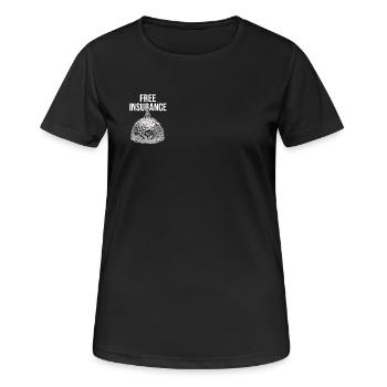 Alu Hut Versicherung - Frauen T-Shirt atmungsaktiv - Schwarz - Vorne - AI Model Female 172 light (172cm)