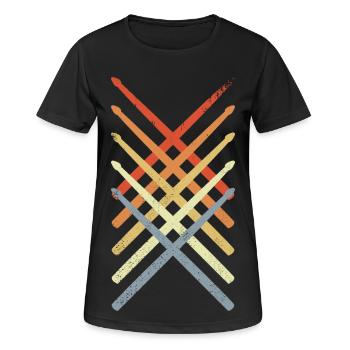 Drumsticks Drawing - Women's Breathable T-Shirt - black - Front - AI Model Female 172 light (172cm)