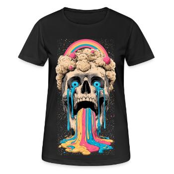 Arc-en-ciel du crâne psychédélique - T-shirt respirant Femme - noir - Devant - AI Model Female 172 light (172cm)