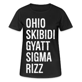 Ohio Skibidi Gyatt Sigma Rizz - Frauen T-Shirt atmungsaktiv - Schwarz - Vorne - AI Model Female 172 light (172cm)