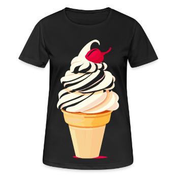 Eiscreme Tüte Grafik - Women's Breathable T-Shirt - black - Front - AI Model Female 172 light (172cm)