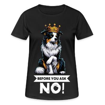 Avant de demander aux Australian Shepherds Aussie Aussies - T-shirt respirant Femme - noir - Devant - AI Model Female 172 light (172cm)