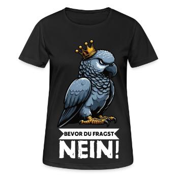 Avant que vous ne demandiez : pas de perroquet gris d’Afrique, perroquet, perroquet, perroquet, perroquet - T-shirt respirant Femme - noir - Devant - AI Model Female 172 light (172cm)