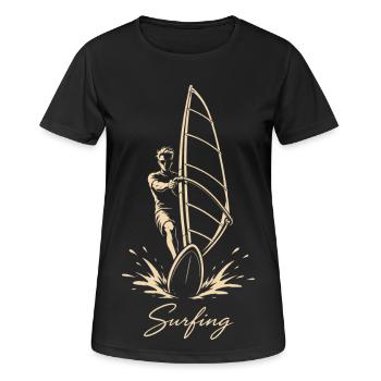 surfer_4500x5400 - Women's Breathable T-Shirt - black - Front - AI Model Female 172 light (172cm)