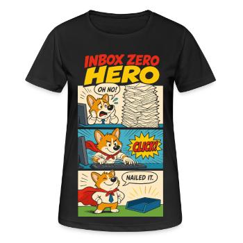 Inbox Zero Office Hero - Women's Breathable T-Shirt - black - Front - AI Model Female 172 light (172cm)