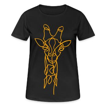 Skizze der Giraffe - Frauen T-Shirt atmungsaktiv - Schwarz - Vorne - AI Model Female 172 light (172cm)