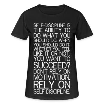 L’autodiscipline est la capacité de faire ce que vous - T-shirt respirant Femme - noir - Devant - AI Model Female 172 light (172cm)