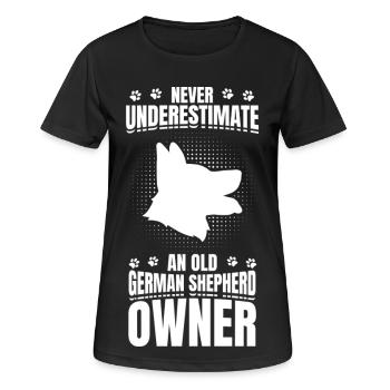 Alter Schäferhund Besitzer - Frauen T-Shirt atmungsaktiv - Schwarz - Vorne - AI Model Female 172 light (172cm)