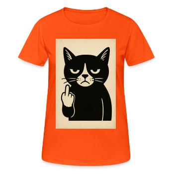 Grumpy Kitten - Women's Breathable T-Shirt - neon orange - Front - AI Model Female 172 dark (172cm)