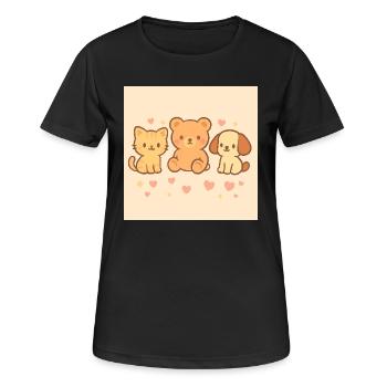 Dessin de bande dessinée mignon. - T-shirt respirant Femme - noir - Devant - AI Model Female 172 light (172cm)