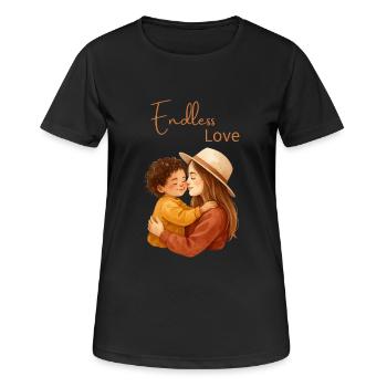 Unendliche Liebe – Mutter und Kind - Frauen T-Shirt atmungsaktiv - Schwarz - Vorne - AI Model Female 172 light (172cm)