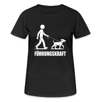 Chien de Leadership - T-shirt respirant Femme - noir - Devant - AI Model Female 172 light (172cm)