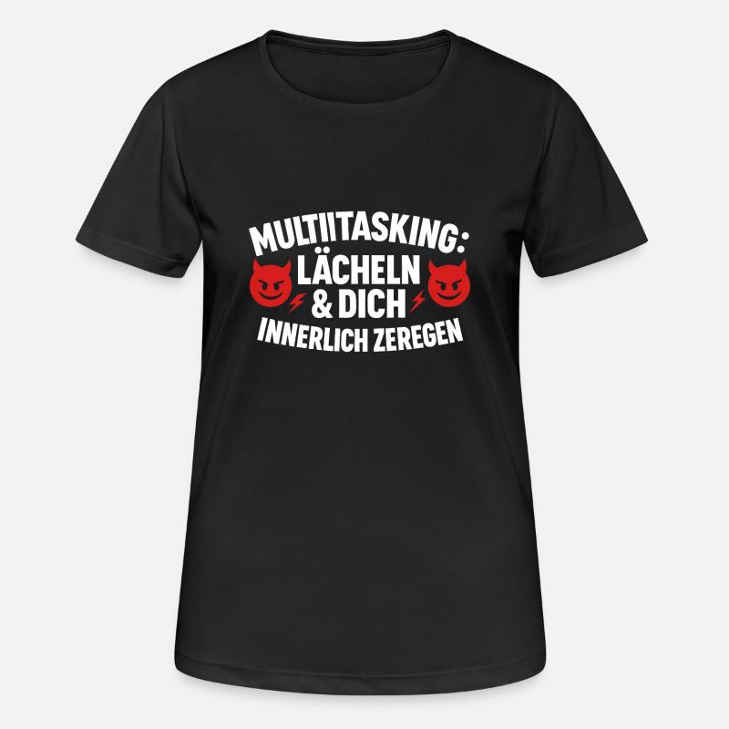 Multitasking Internally disassembling smiles - Women's Breathable T-Shirt - black