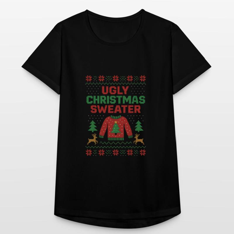 Pull de Noël moche Weihnachtspullover Hässlich T-shirt respirant Femme