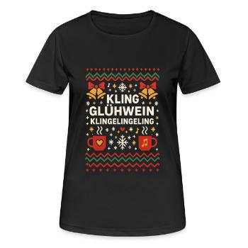 Klingelingeling au vin chaud - T-shirt respirant Femme - noir - Devant - AI Model Female 172 light (172cm)