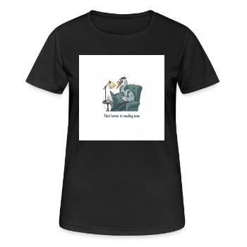 Quantenvogel-Lesen im Sessel - Frauen T-Shirt atmungsaktiv - Schwarz - Vorne - AI Model Female 172 light (172cm)