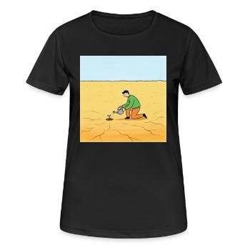 Samen der Hoffnung in der Wüste - Frauen T-Shirt atmungsaktiv - Schwarz - Vorne - AI Model Female 172 light (172cm)