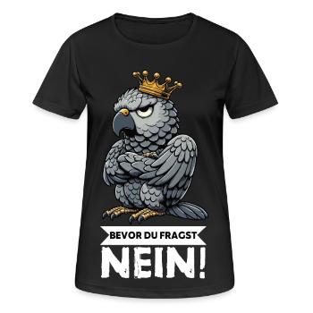 Avant que vous ne demandiez : pas de perroquet gris d’Afrique, perroquet, perroquet, perroquet, perroquet - T-shirt respirant Femme - noir - Devant - AI Model Female 172 light (172cm)