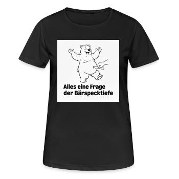 Bear Fat Depth White - Women's Breathable T-Shirt - black - Front - AI Model Female 172 light (172cm)