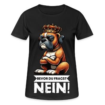 Avant que vous ne demandiez, sans boxer Boxer Boxer Boxer Boxer Dog - T-shirt respirant Femme - noir - Devant - AI Model Female 172 light (172cm)