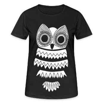 The White Owl - Women's Breathable T-Shirt - black - Front - AI Model Female 172 light (172cm)