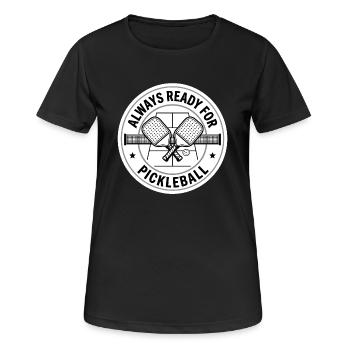 Always ready for pickleball - Women's Breathable T-Shirt - black - Front - AI Model Female 172 light (172cm)