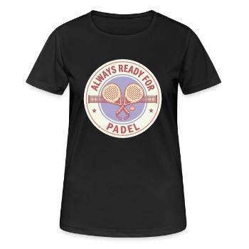 Padel prêt à être utilisé - T-shirt respirant Femme - noir - Devant - AI Model Female 172 light (172cm)