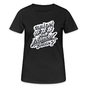 Caniget Numberss, s’il vous plaît 3D Metal - T-shirt respirant Femme - noir - Devant - AI Model Female 172 light (172cm)